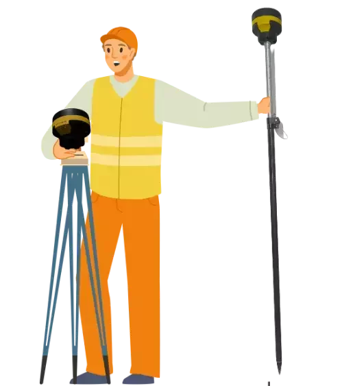 surveyor taking points with gnss