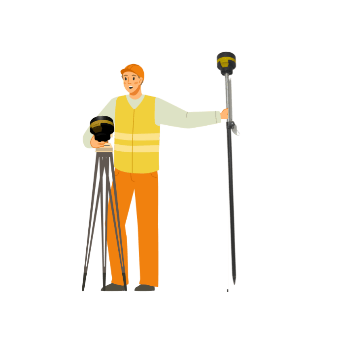 surveyor taking points with gnss